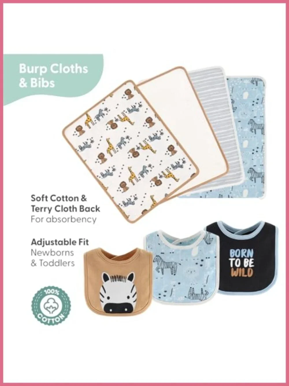 30-Piece Baby Layette Gift Set 100% Cotton Bodysuits Footies Bibs Newborn